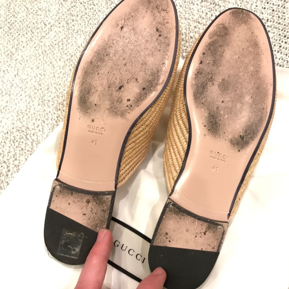 gucci princetown raffia slipper